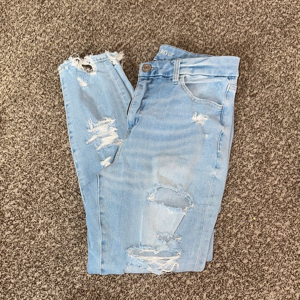American Eagle Outfitters Ripped Light Blue Skinny Jeans